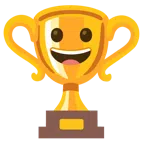 ถ้วยรางวัล + หน้ายิ้มยิงฟัน