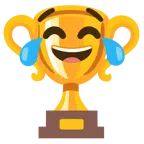 ถ้วยรางวัล + ร้องไห้ดีใจ