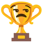 Pokal + verstimmtes Gesicht