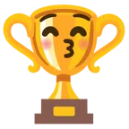 ถ้วยรางวัล + หยีตาส่งจุ๊บ