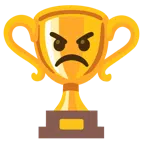 Pokal + verärgertes Gesicht