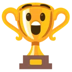 Pokal + erstauntes Gesicht