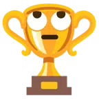 Pokal + Augen verdrehendes Gesicht