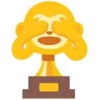 Pokal + sich die Augen zuhaltendes Affengesicht