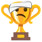 Pokal + Gesicht mit Kopfverband