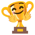 ถ้วยรางวัล + ยิ้มกอด