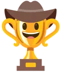 Pokal + Gesicht mit Cowboyhut