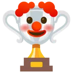 Pokal + Clown-Gesicht