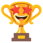 ถ้วยรางวัล + หน้าตาเป็นประกาย