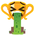 Pokal + kotzendes Gesicht