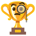 Pokal + Gesicht mit Monokel