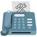 Faxgerät + Hammer und Schraubenschlüssel