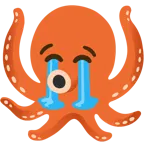 loudly crying face + octopus