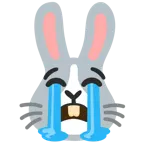 엉엉 우는 얼굴 + 토끼 얼굴