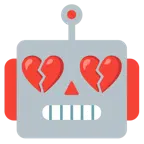 faccina di robot + cuore infranto