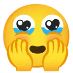 face holding back tears + smiling face with heart-eyes