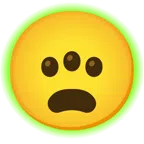 radioactive + frowning face with open mouth