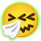 radioactive + sneezing face