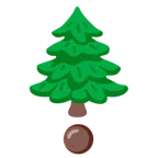red exclamation mark + evergreen tree