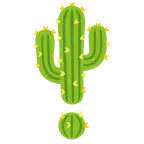 red exclamation mark + cactus