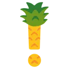 red exclamation mark + pineapple