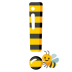red exclamation mark + honeybee