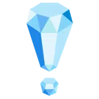 red exclamation mark + gem stone