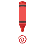 red exclamation mark + crayon