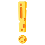 red exclamation mark + cheese wedge