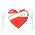 cuore guarito + piatto e posate