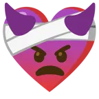 cuore guarito + faccina arrabbiata con corna