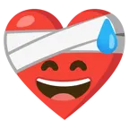 cuore guarito + faccina con sorriso e goccia di sudore