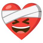 cuore guarito + sorriso a bocca aperta con occhi chiusi