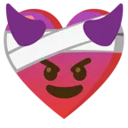 cuore guarito + faccina con sorriso e corna