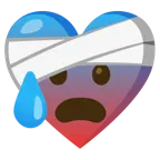 cuore guarito + faccina sudata in ansia