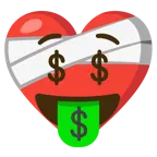 cuore guarito + faccina avida di denaro