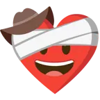 cuore guarito + faccina con cappello da cowboy