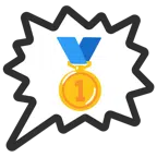 right anger bubble + 1st place medal
