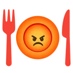 faccina accigliata + piatto e posate