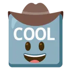 faccina con cappello da cowboy + pulsante COOL