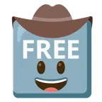 faccina con cappello da cowboy + pulsante FREE