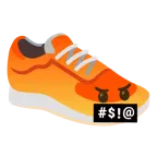 faccina con simboli sulla bocca + scarpa sportiva