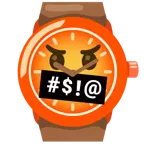 faccina con simboli sulla bocca + orologio