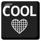 COOL button + black heart