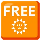 FREE button + sun with face