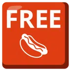 FREE button + hot dog