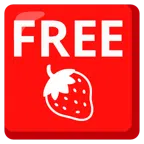 FREE button + strawberry