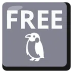 FREE button + penguin
