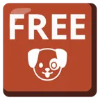 FREE button + dog face