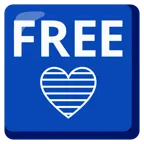 FREE button + blue heart